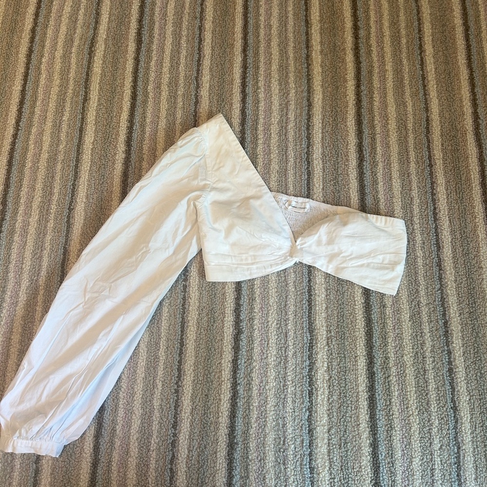 White cropped blouse